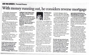 reverse mortgage article from the Sacramento Bee